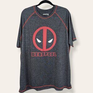 Marvel Deadpool Gray and Red Short Sleeve Tee